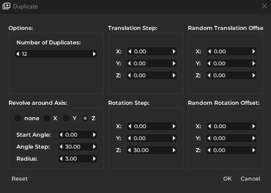 Duplicate dialog